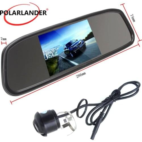 360 degree ir night vision reverse parking camera +4.3 inch tft lcd Rearview Mirror Monitor kit for Car Rear reversing backup