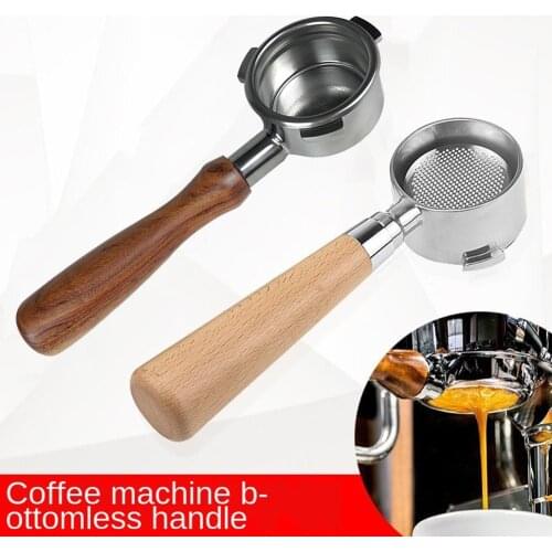 51/54/58mm Stainless Steel Portafilter Espresso Coffee Make Wooden Handle Filter