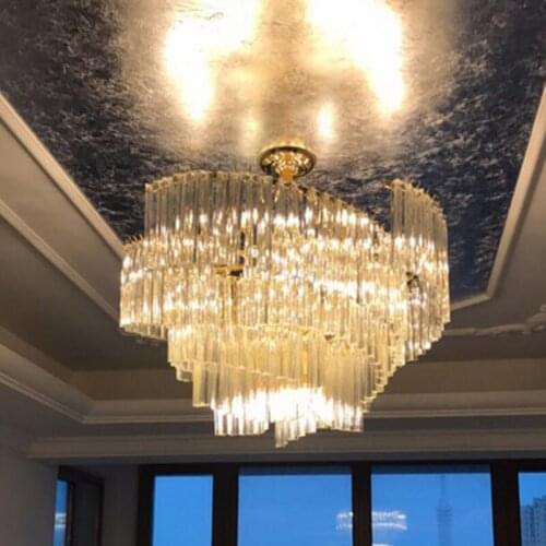 Post-modern art crystal chandelier model room simple luxury restaurant transparent high-end crystal chandelier led lighting