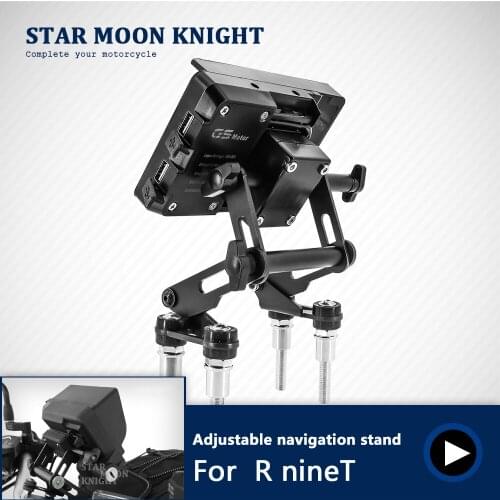 Motorcycle Adjustable Extend Stand Holder Phone Mobile Phone GPS Plate Bracket For BMW R nineT /5 R nineT Pure Racer Scrambler