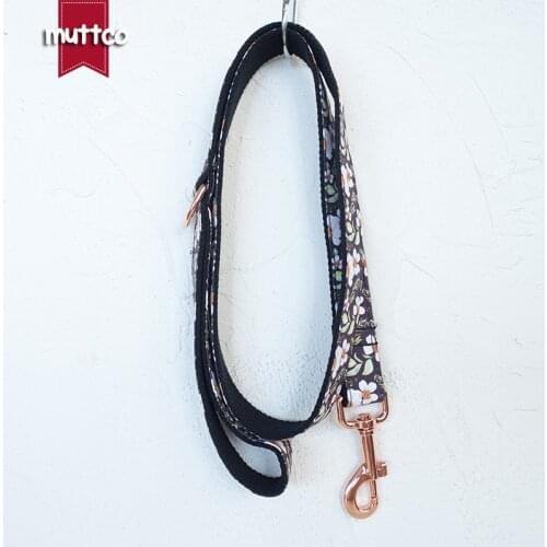MUTTCO retailing fashion handmade soft stubborn with small flowers THE CHRYSANTHEMUM dog leash 5 sizes UDC044M