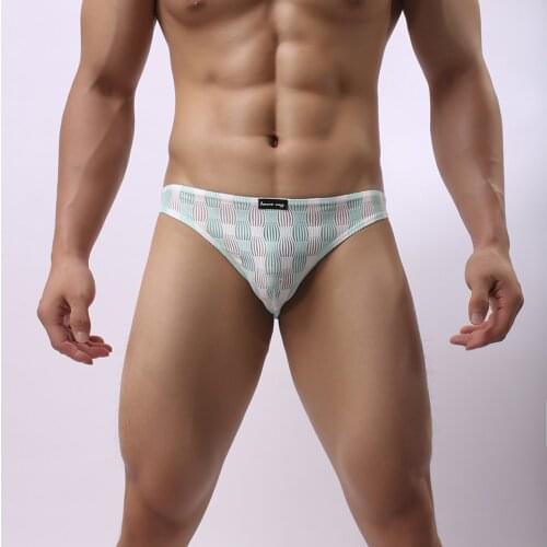 Howe ray Mens sexy underwear, translucent low-waist mens briefs, festive lanterns, foreign trade fun underwear