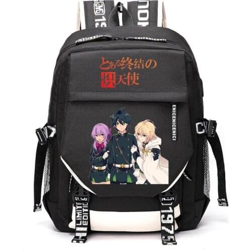Seraph of the End Yuichiro Hyakuya Hiiragi Shinoa Yoichi Saotome Outdoor Travel Rucksack Casual Schoolbag Student Backpacks