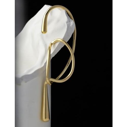 Yhpup 1Pcs New Design Geometric Ear Cuff Earrings for Women Statement Metal Gold Color No Pierced Ear Clip Jewelry Party Gift