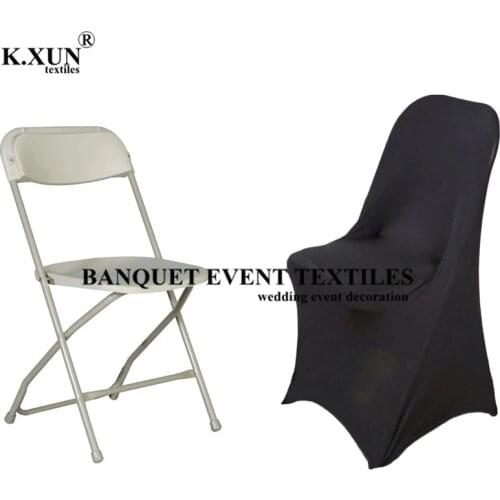 Black Color Folding Chair Cover Lycra Spandex Chair Covers Event Party Wedding Decoration