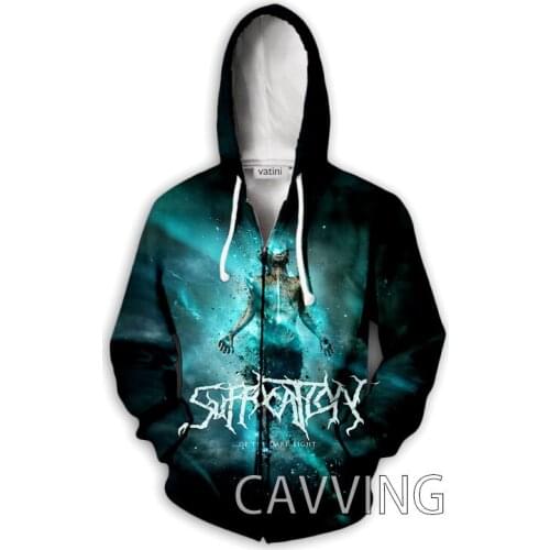 CAVVING 3D Print SUFFOCATION Band Zipper Hoodies Zip Up Hooded Sweatshirt Harajuku Hoodie Hip Hop Sweatshirts for Men/women