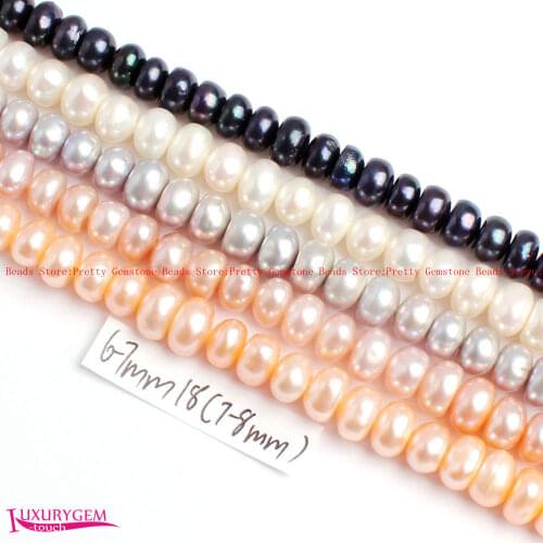 High Quality 6-7mm Multicolor Natural Freshwater Pearl Washer Shape DIY Gems Loose Beads Strand 15" Jewelry Making wj407