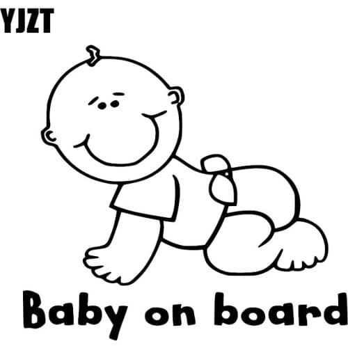 YJZT 16.3X14.9CM BABY ON BOARD Warning Sign Car Sticker Fashion Whole Body Decoration Decal C25-0139