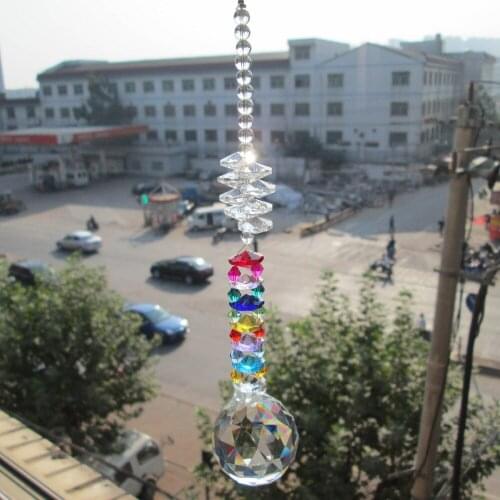 Garland Chakra Spectra 1 Rainbow Suncatcher Cut Crystal Pendulum Lamp Prisms Pendants Drops 40mm M02270-2