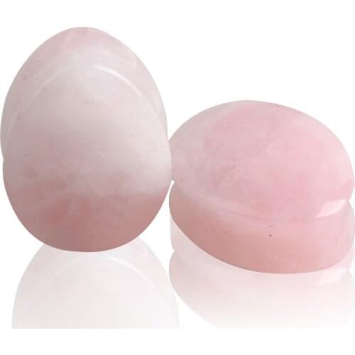 Punk Girls Nature Stone Gauges For Ear Expansion Women Opal Pink Quartz Beads Ear Hole Amplifier Female Jewelry Party Gift