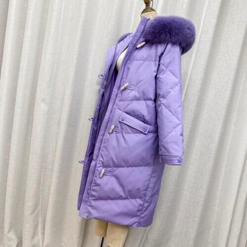 Winter Coats Womans Clothes Real Fox Fur Collar Parkas Famale Warm Thicken White Duck Down Jacket Women Doudoune Femme SQQ225