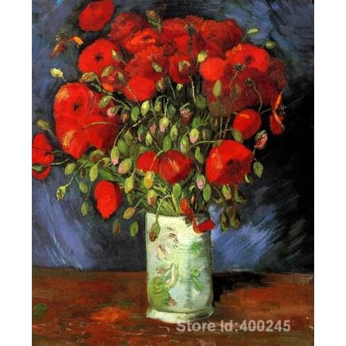 Famous Oil painting Vase with Red Poppies Vincent Van Gogh reproductions Canvas Art High quality Hand painted