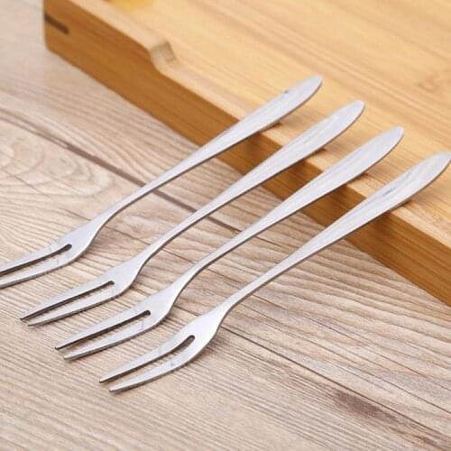13cm 10 Pieces Stainless Steel West Tableware Fruit Fork Sign Small Fork Cake Dessert Fruit Fork Kitchen Accessories Gadgets