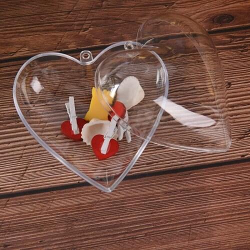 120/100mm Romantic Tree Wedding Gift1Pc Christmas Decoration Clear Plastic Ball Transparent Bauble Xmas Ornament Heart Shape