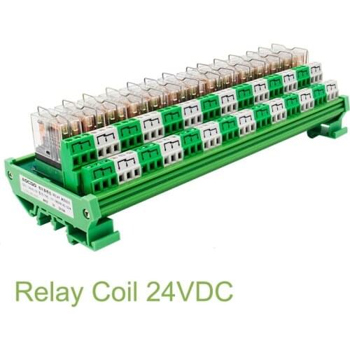 14 Channel OMRON DPDT G2R-2 DIN Rail Mount Interface Relay Module