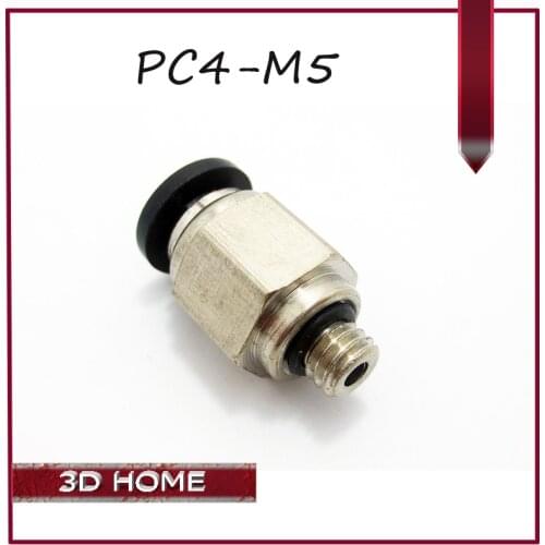 2Pcs Pneumatic Fittings PC4-M5 For K800 PTFE Tube connector Coupler Feed inlet For J-head Fittings Reprap Hotend Fit