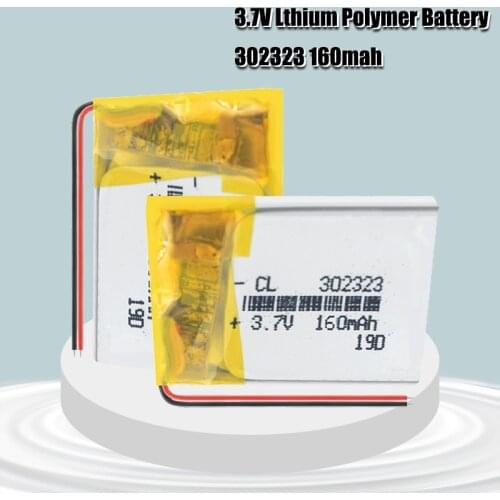 3.7V 160mAh 302323 032323 Lithium Polymer Li-Po li ion Rechargeable Batteries 302323 for MP3 MP4 toys Bluetooth headset battery