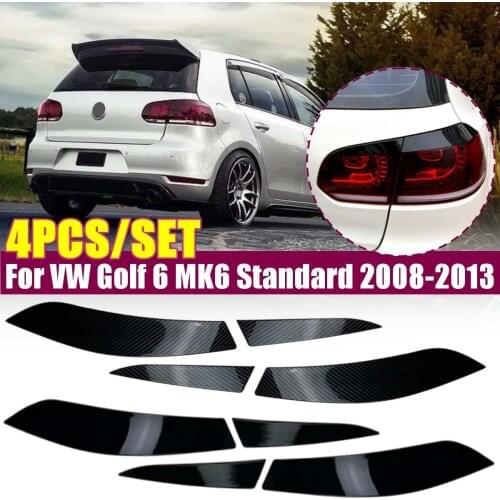 4PCS Rear Light Canard Air Vent Headlight Car Stickers Trim Cover For VW Golf 6 MK6 Standard R-Style 2008-2010 2011 2012 2013
