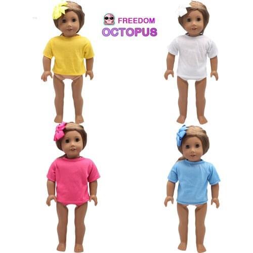 43cm New Baby T-shirt 4 Colors Short Clothes For Baby Reborn 18inch American DIY Dolls