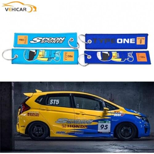 VEHICAR Auto Keychain Keyring Carabiner Buckle Spoon Racing Style LOGO Mbroidered Cloth buckle Car Universal Styling Accessories