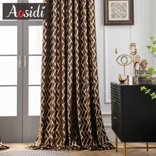 Gold Foil Print Velvet Blackout Curtains For Bedroom Living Room Soundproof Modern Windows Curtain High Shading Custom Made Sala