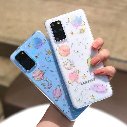 Glitter Planet Star Clear Soft Silicone Case For Samsung A31 A51 A71 A32 A52 A72 4G 5G A41 A22 A82 A20 A30 A50 A70 A10S A20s