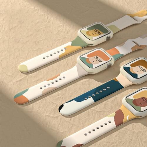 Case+Strap For Apple Watch 6 band 40mm 44mm 38mm 42mm 44 mm Silicone Sport smartwatch bracelet for iWatch serie 3 4 5 6 se band