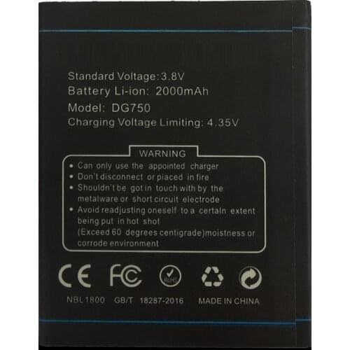 For Doogee DG750 Battery High Quality Mobile Phone Replacement Li-ion Battery for Doogee DG 750 2000mAh Battery