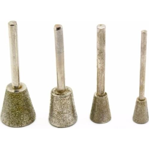 12-25 mm INVERTED CONICAL Diamond Grinding Head Needle Lapidary Jade Carving Tools for Stone Coarse Grit 60