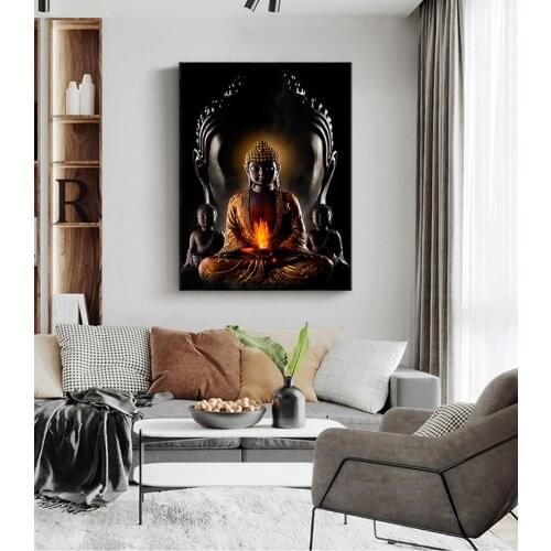 Canvas Pictures Buddhism Posters Wall Decor God Buddha Wall Art Canvas Prints Buddha Canvas Art Paintings On The Wall