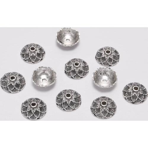 20Pcs/Lot 12mm Bead Caps End Receptacle Flower Torus For Beads Jewelry Making Findings Diy Earrings Jewelry Accessories