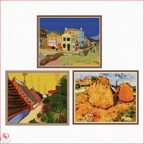 Beautiful Landscape Painting Cross Stitch Kits Handmade Embroidery 11CT 14CT Counted Printed Needlework Decoration Patterns Sets