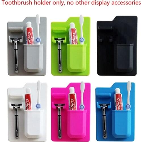 Creative Silicone Toothpaste Toothbrush Holder Wall Mounted Razor Storage Organizer Bathroom Accessories