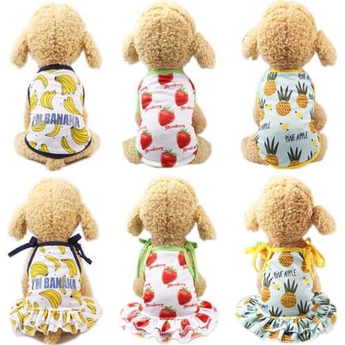 Summer Pet Couple Outfit Dog Dress T shirt for Small Dogs Fashion Sweet Pet Clothes Cat Dress Vest Puppy Clothing Chihuahua Pug