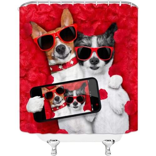 Cute Pet Dog and Cat Lover Funny Puppy Kitten Selfie Home Bathroom Decor