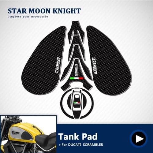 Motorcycle 3D Carbon Tank Pad Sticker Decal Emblem GRIPPER STOMP GRIPS EASY for DUCATI SCRAMBLER