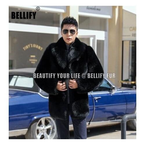 Man Real Fur Coat With Turn-Down Fur CollarWinter Natural Fox Fur Jacket Luxury Fox Fur Coat For Man