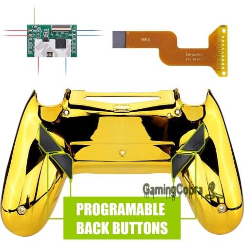 Chrome Gold Dawn Programable Remap Kit for PS4 Slim Pro Controller JDM 040/050/055 w/ Back Shell & 4 Back Buttons + Tools