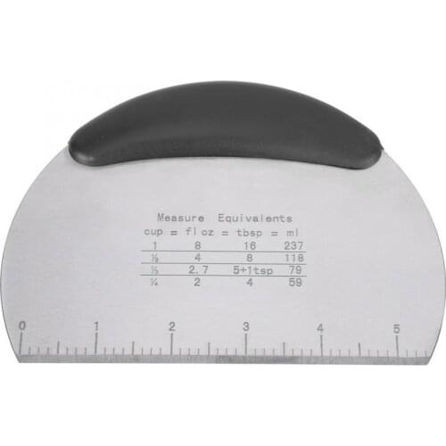 Dough Cutter Kitchenware Stainless Steel Dough Cake Butter Scraper Pizza Cutter Cutting Knife with Scale Baking Tool Cupcake