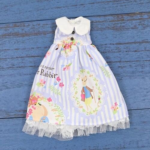 DBS Blyth icy doll clothes Sleeveless doll pattern dress suit for 1/6 30cm JOINT body girl gift