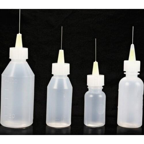 Soldering Liquid Flux Bottle Welding Repair Tool Parts Hand Empty Plastic Rosin Flux Alcohol for Solder Flux Paste Needles 50ml