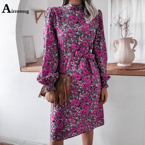 2021 Spring Turtleneck Long Fashion Dress For Women Long Sleeve Bohemian Flower Print Dresses Female Elegant Maxi Party Clothing