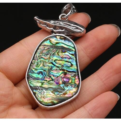 33x60mm Natural Abalone Seashells Pendants Vintage Colorful Shells Charms Making Jewelry Crafts Women Girls Gifts Diy