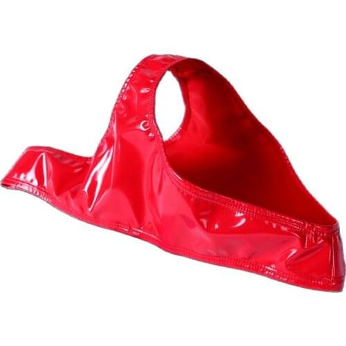 Low Rise Sexy G-string Leather Pantie Glitter PVC Latex Solid G String Tangas Women Bragas Mujer Femme Underwear Lingerie Briefs