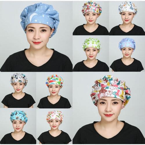 Unisex Chef Hat Printing Housework Cap Canteen Restaurant kitchen Food Service Bakery Work Hat Female Chef Catering Hats