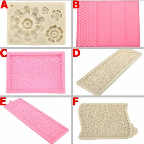 Silicone Cake Fondant Mold DIY Chocolate Candy Biscuit Gumpaste Baking Mould Lace Mat Wedding Party Cake Border Decoration Tools