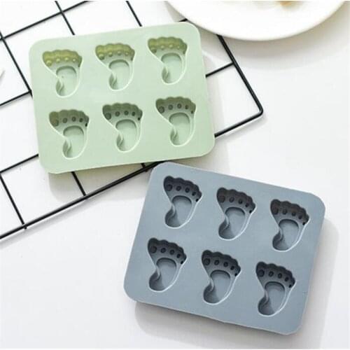 15.7x13cm 6 Holes Silicone Baking Mold Little Foot Shaped Mold Kids Chocolate Cake Mold DIY Muffin for Bakeware Kitchen Tools