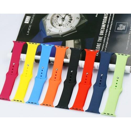 Watch accessories 38mm 42mm for Apple iwatch 234 generation silicone strap apple watch men and women two-color sports watch belt