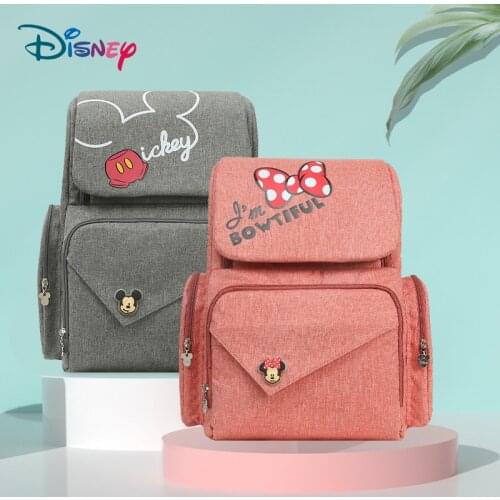 Disney diaper bag with usb mummy bag mickey mouse bag Zipper Multi-functional maternal and child bag wetbag travel backpack