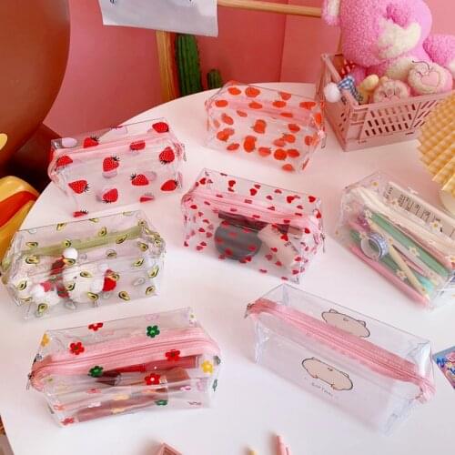 Travel PVC Cosmetic Bags Transparent Zipper Clear Small Female Summer Beauty Make Up Toiletry Bag Organizer Case Makeup Tool kit